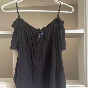 Black off the shoulder shirt